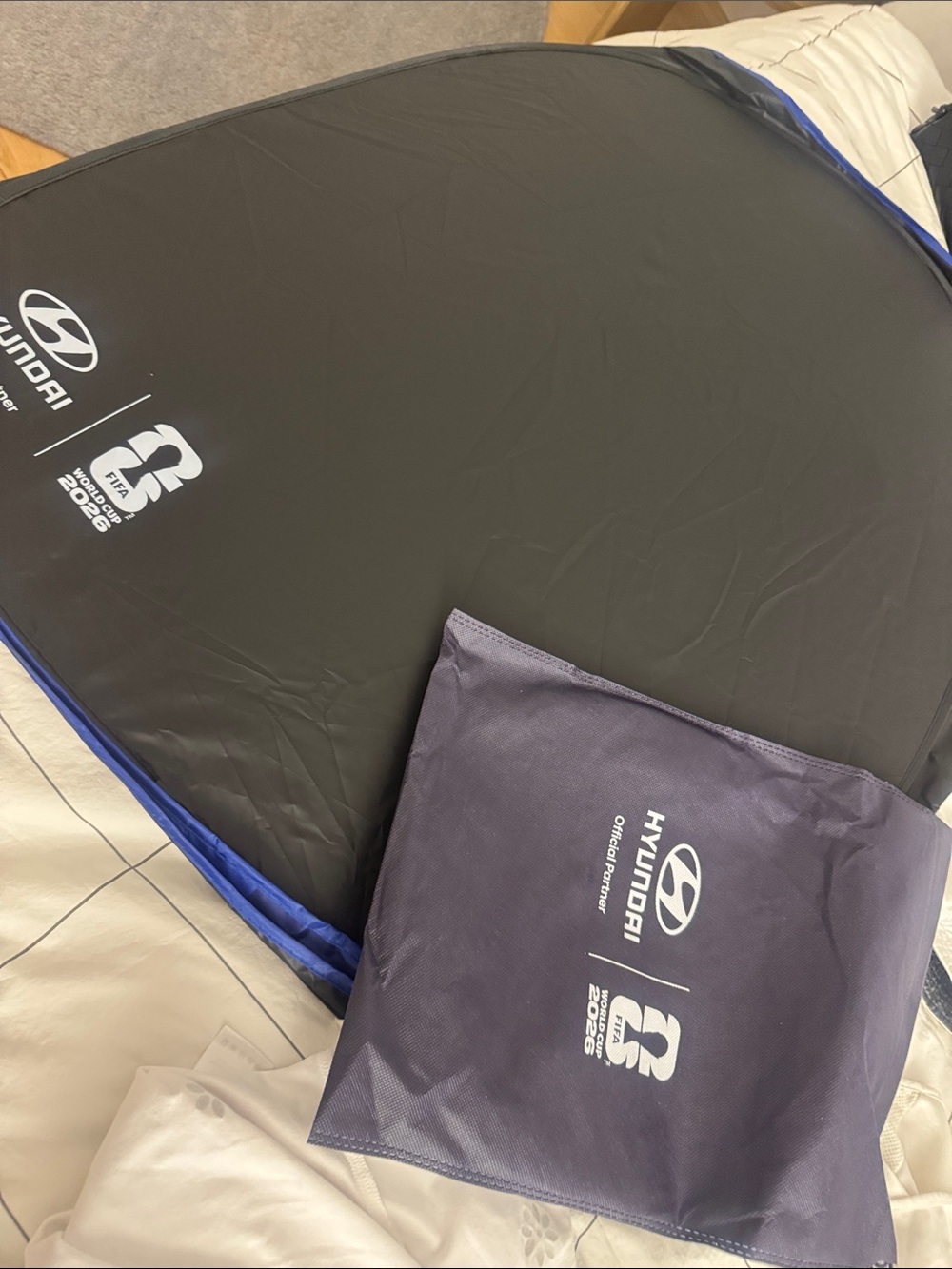 Hyundai Branded Collapsible Sun Shade - Black & Blue